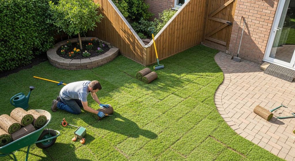 Lay Grass in the Awkward Corners of a DeSoto Backyard